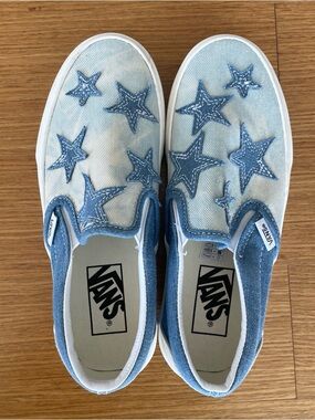 Vans Big Kids Youth Slip on Starry Night Denim Youth Size 4 or Women 5.5 NEW